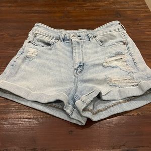 High waisted denim shorts